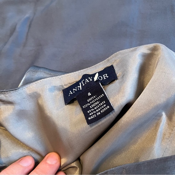 Ann Taylor Silver Metallic Maxi skirt size 4 - Picture 7 of 10
